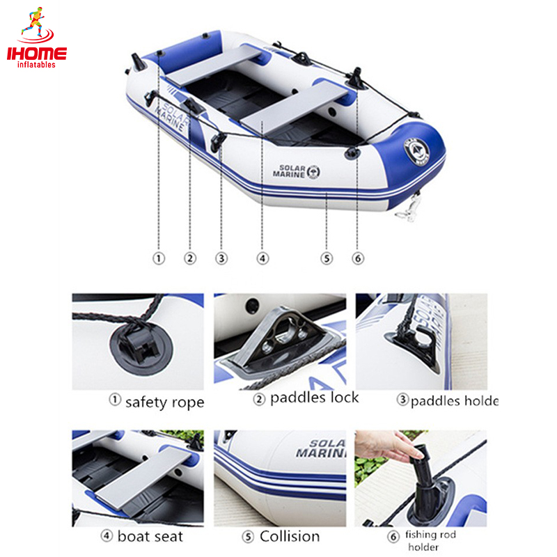 Gonfiabili per barche da pesca professionali 3M Kayak Barche laminate laminate resistenti all'usura per sport acquatici da 4 a 5 persone per canottaggio in PVC